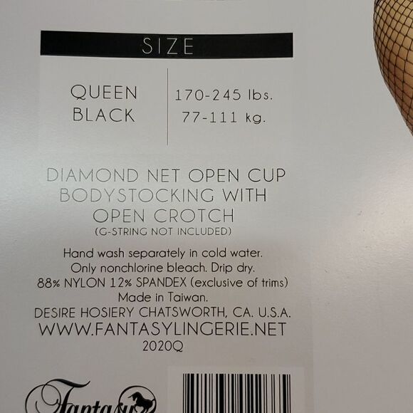 Desire Hosiery fishnet open cup and crotch bodystocking new in box women's plus - Picture 3 of 3